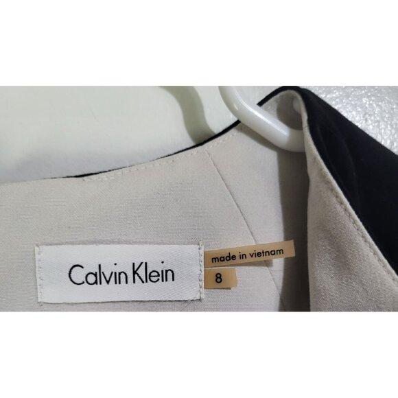 Calvin Klein Black Dress Womens SZ 8 Side Ruched Sheath Cocktail LBD - Picture 5 of 9